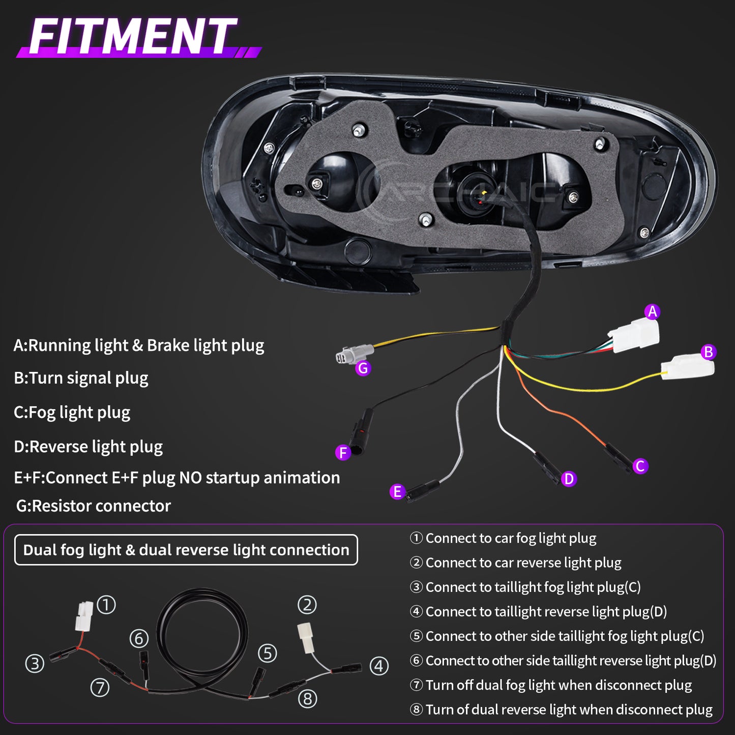 Montaje de luces traseras LED completas Archaic 2005-2015 compatibles con Mazda MX-5 Miata NC NC2 NC3 | Mejora certificada E-Mark