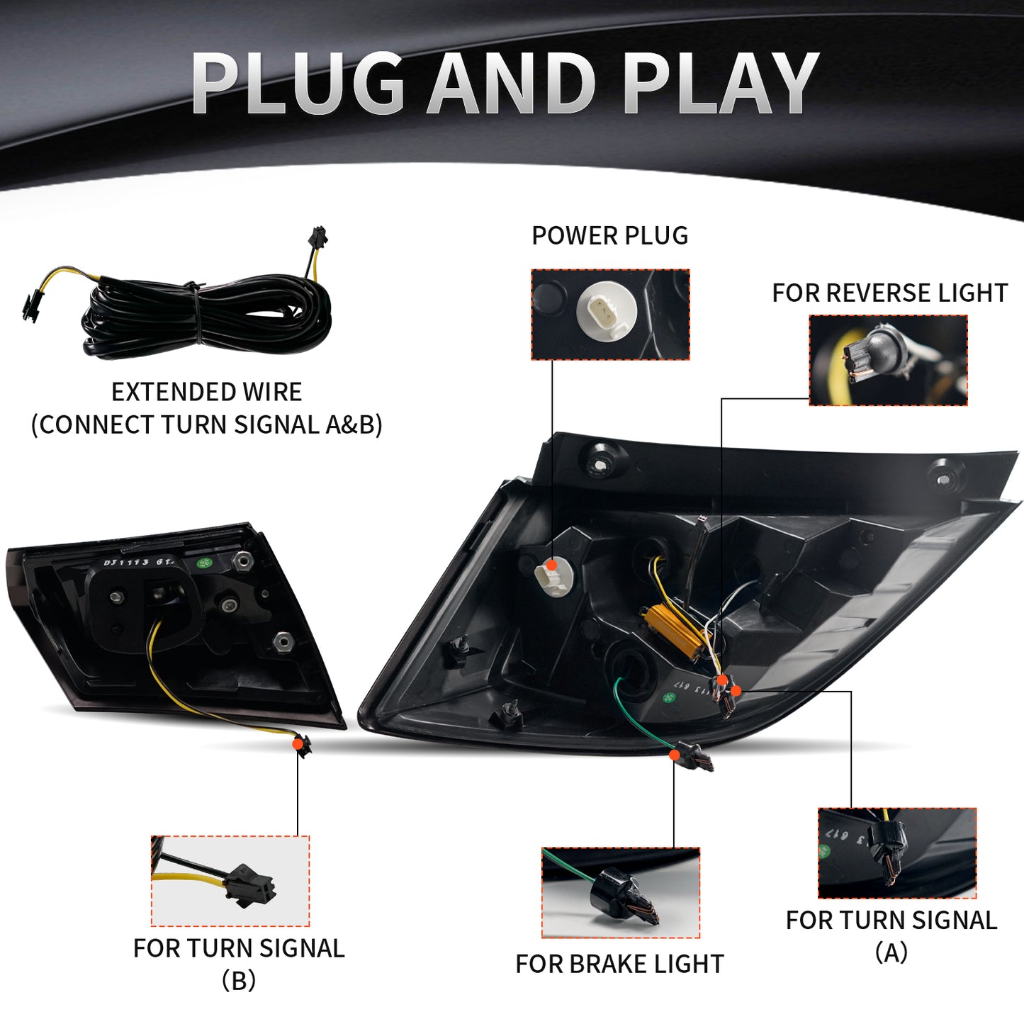 Full LED Tail Lights Assembly For 10th Gen Honda Civic Type R Hatchback 2016-2021 With E-mark certification