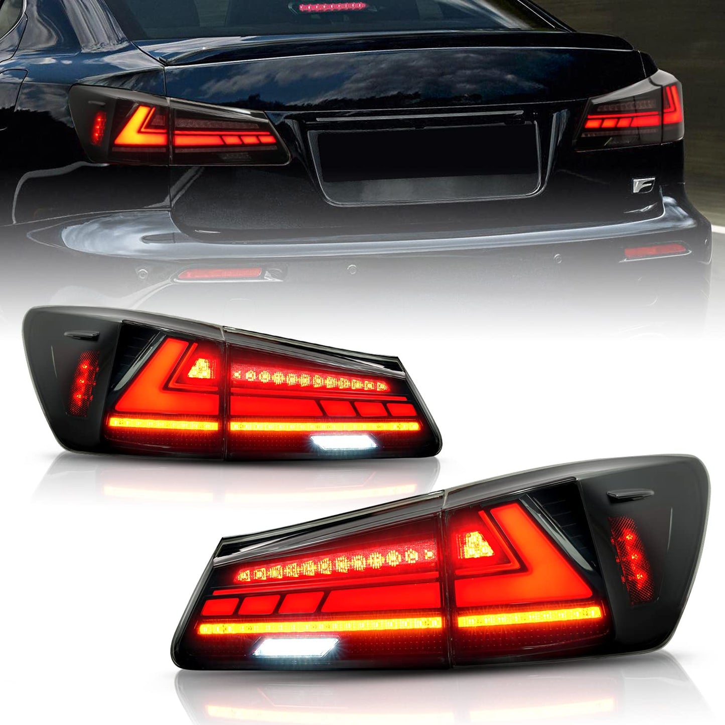 OEM Replacement Tail Lights for Lexus IS250 2005–2013 LED Rear Lighting System Sedan