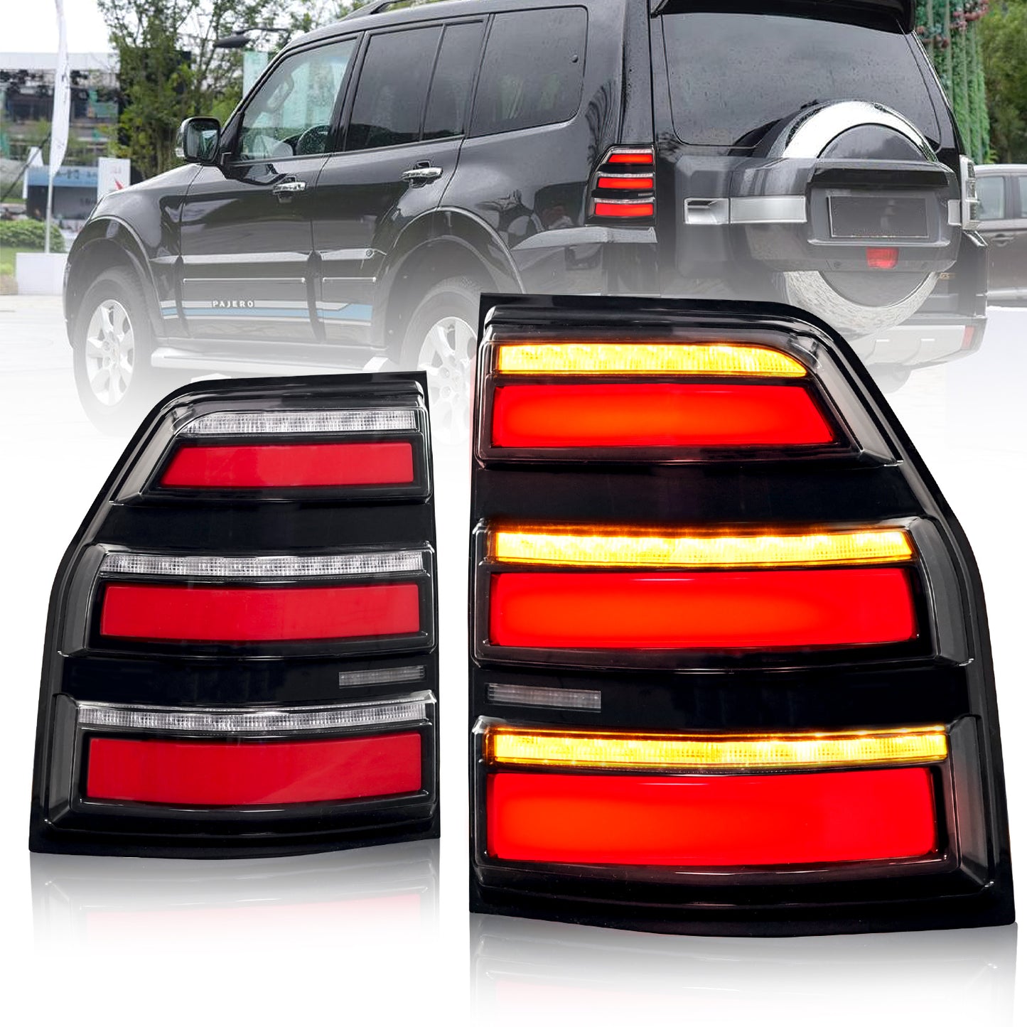 Full LED Tail Lights Assembly For Mitsubishi Pajero V93 V97 2006-2020