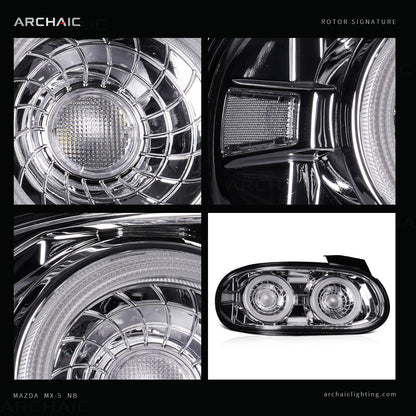 Feux arrière à LED Archaic pour Mazda MX-5 Miata NB 1998–2005, feux de jour à animation 3D, design JDM, installation facile, paire