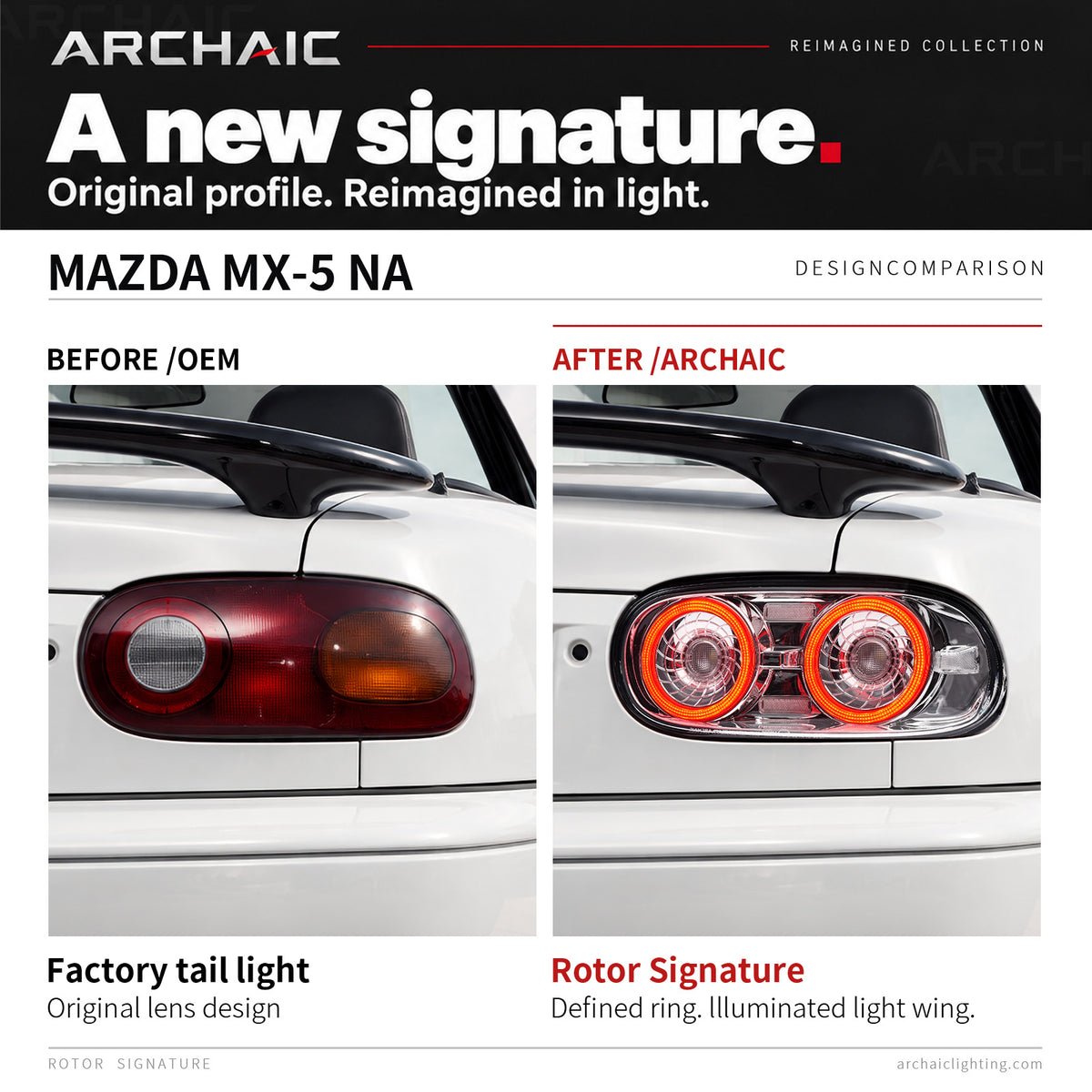 Feux arrière à LED complets (teinte fumée claire) pour Mazda Miata NA (modèle ancien) - Déjà homologué E-mark