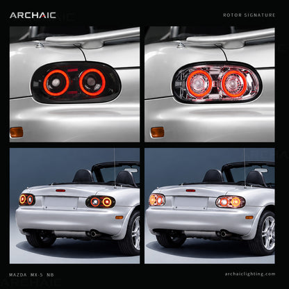 Feux arrière à LED Archaic pour Mazda MX-5 Miata NB 1998–2005, feux de jour à animation 3D, design JDM, installation facile, paire