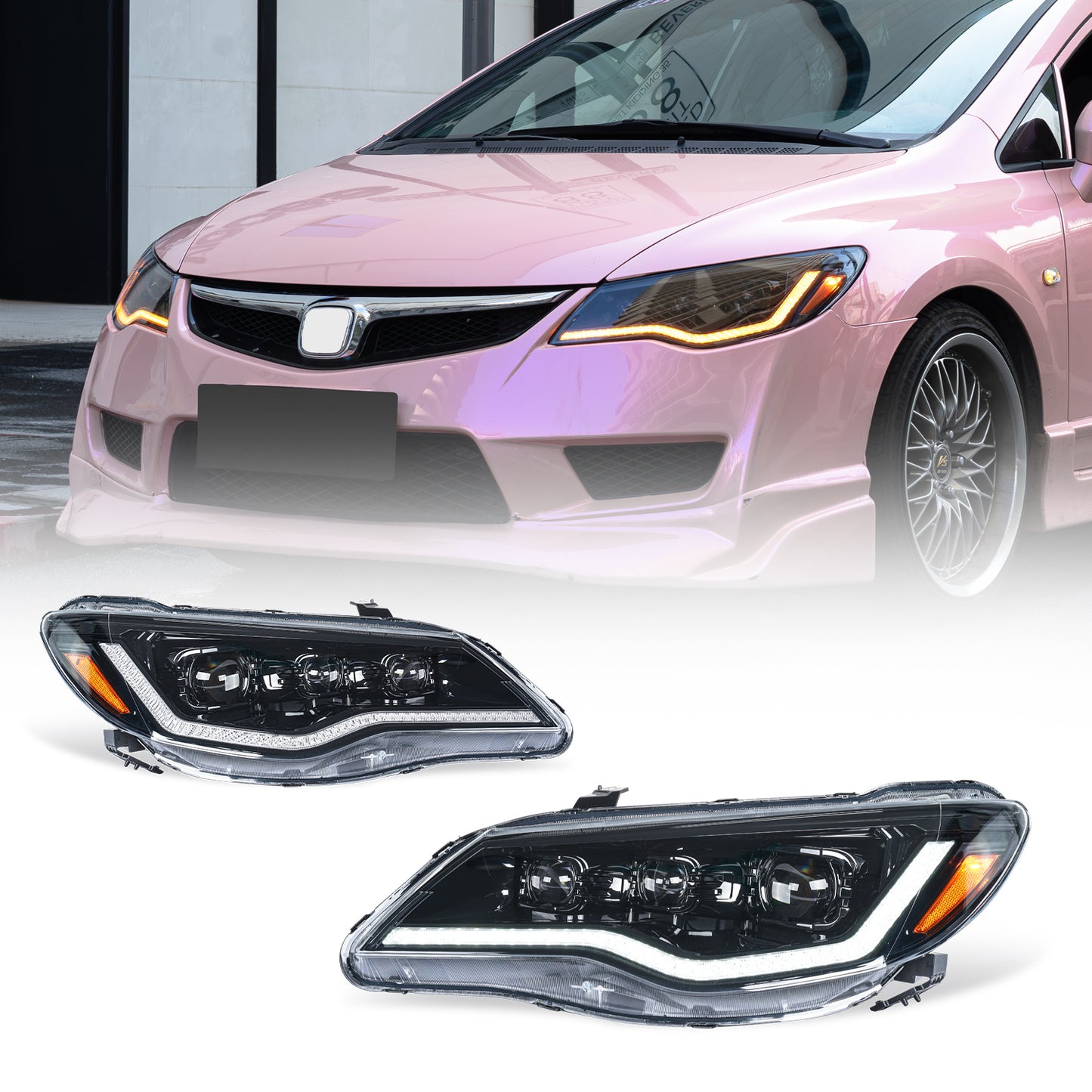 Archaic Honda Civic FD Headlights for Civic FD1, FD2 type-R （2006-2012）(LHD/ RHD)