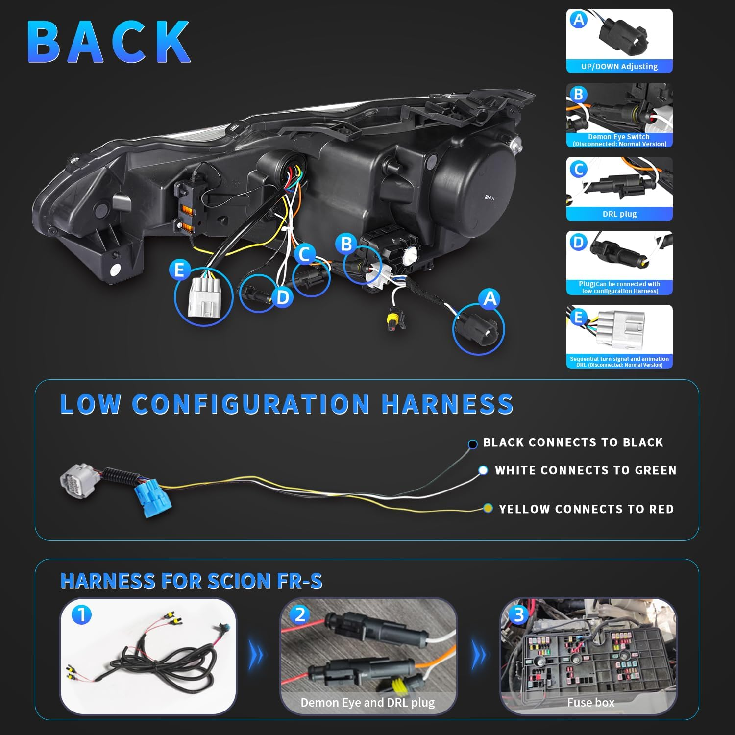 RGB LED Headlights for Scion FR-S / Toyota 86 / Subaru BRZ 2012 RGB LED Headlights for Scion FR-S / Toyota 86 / Subaru BRZ 2012