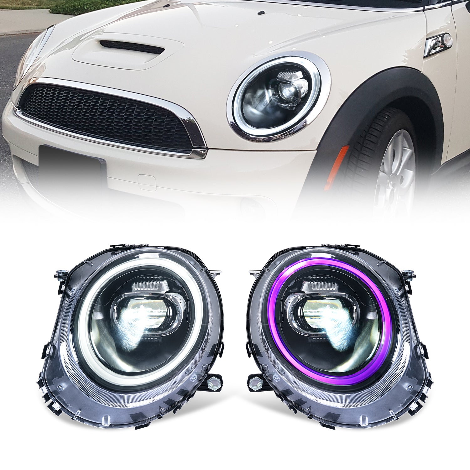 Full LED Headlight Assembly for Mini Cooper R56 R57 R58 R59 2007-2013 ...