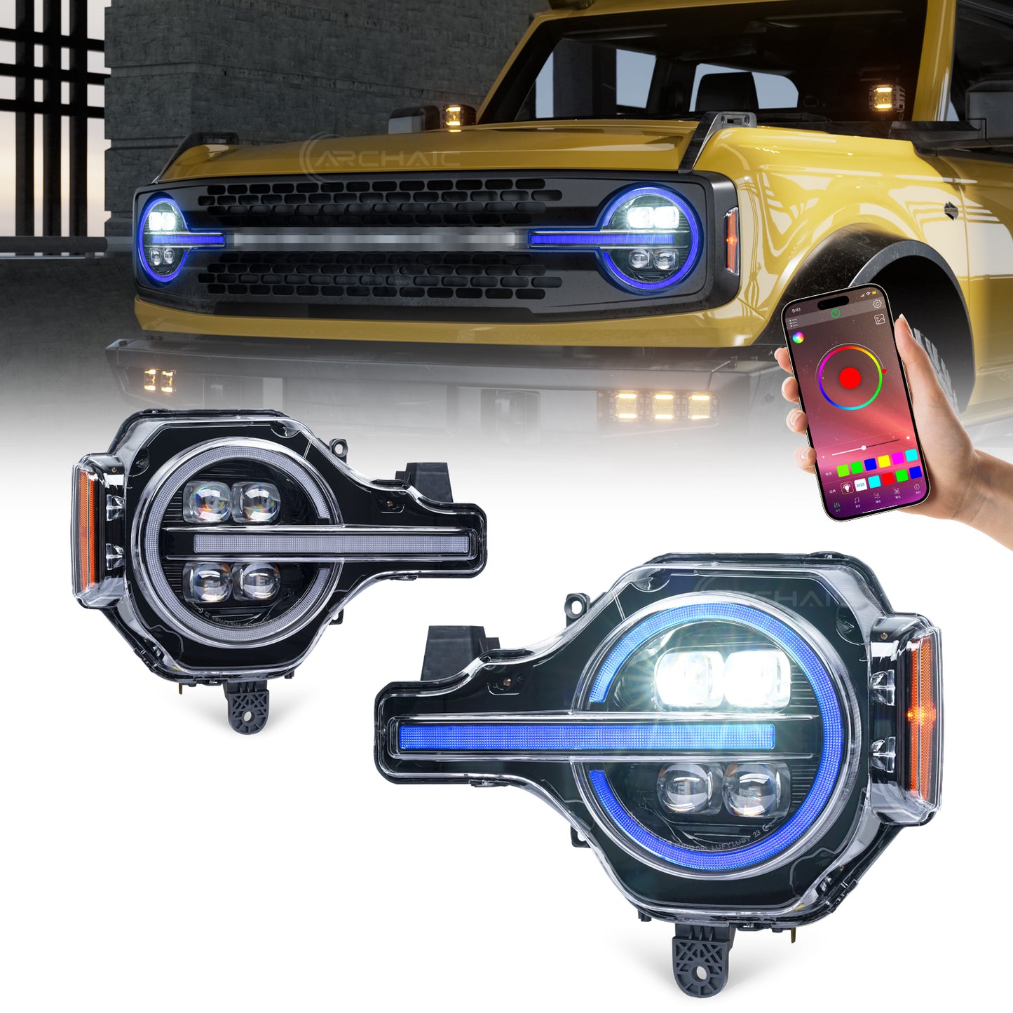LED Projector Headlights for 2024–2026 Ford Mustang S650 | Startup Animation & Sequential Turn Signals