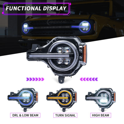 LED Projector Headlights for 2024–2026 Ford Mustang S650 | Startup Animation & Sequential Turn Signals
