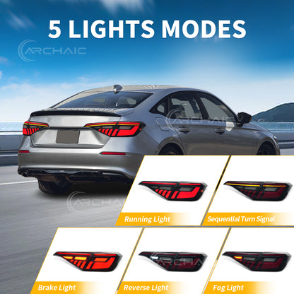 Para Honda Civic 11ª generación Sedán 2021-2023 Conjunto de luces traseras LED | Luz intermitente secuencial