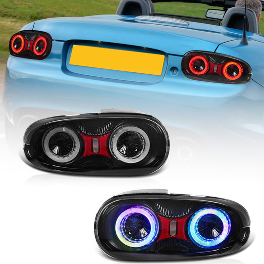 Full LED taillight assembly for Mazda Miata MX-5 NC NC2 NC3 (2005-2015)RGB with E-mark certification. Latest upgraded reflector RGB