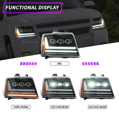 LED Projector Headlights For Chevrolet Tahoe 2007–2014 | Suburban & Avalanche
