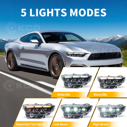 LED Projector Headlights for 2024–2026 Ford Mustang S650 | Startup Animation & Sequential Turn Signals