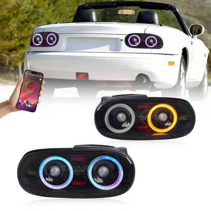 Archaic RGB LED Tail Lights for Mazda Miata NA (1989–1997) | E-Mark Certified | App-Controlled | Plug & Play Upgrade