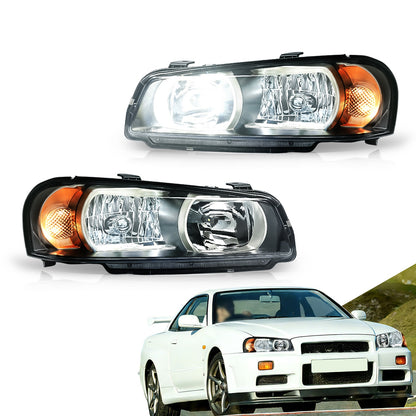 Archaic OE-Style Halogen Headlights for Nissan Skyline R34 1998–2002