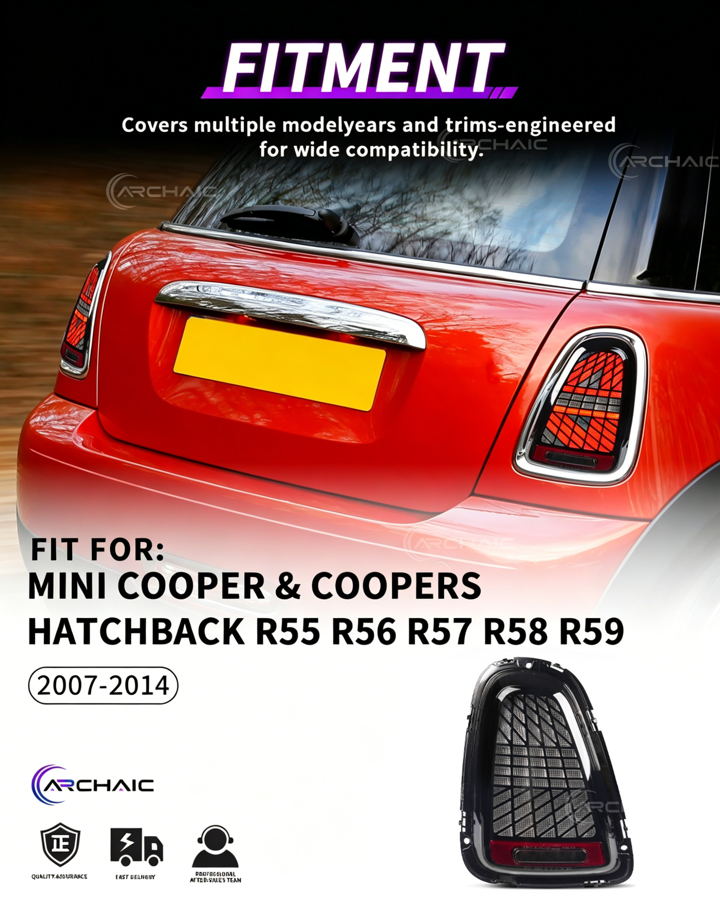 Archaic Full LED Tail Lights for MINI Cooper R56 Hatchback (2007–2014)