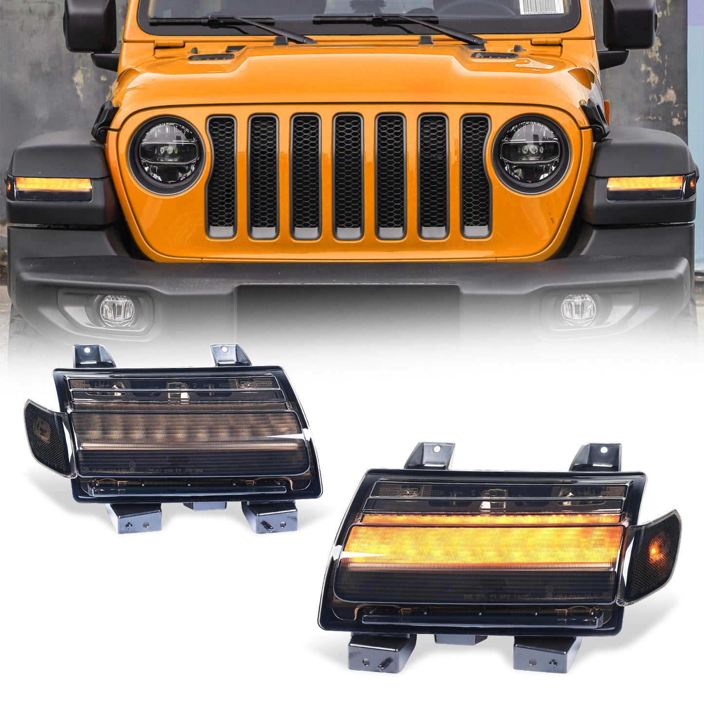 Archaic LED Fender Flare Turn Signal Lights for Jeep Wrangler JL Gladiator JT | Sequential Dynamic Amber