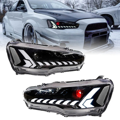 Full LED Headlights Assembly For Mitsubishi Lancer & EVO X 2008-2018