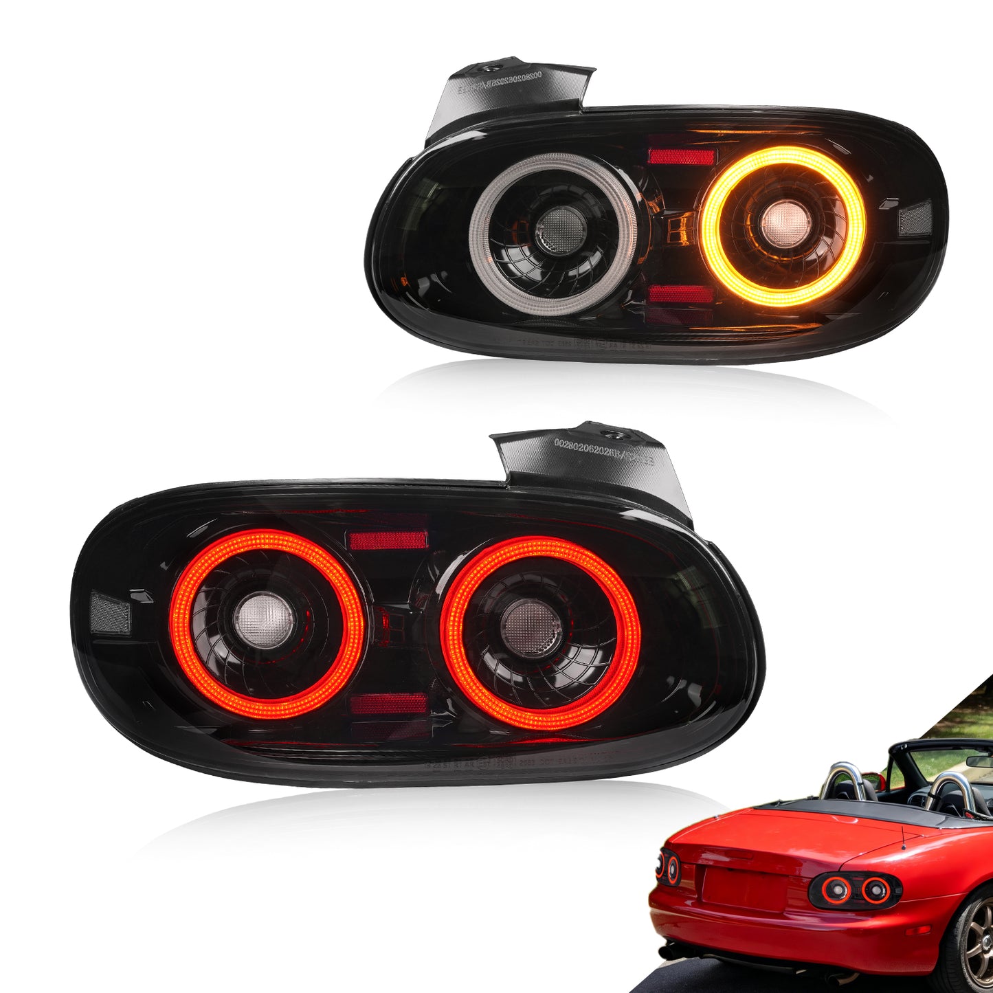 Archaic Full LED Tail Lights for Mazda MX-5 Miata NB 1998–2005 | 3D Animation DRL