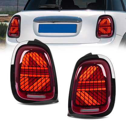 Archaic Compatible with Mini Cooper F55 F56 F57 LED Tail Lights 2014–2024 | Sequential Turn Signal Rear Lamps by Archaic | Smoked & Red Options