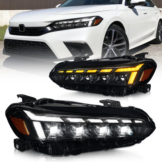 Full LED Headlights Assembly For 11th Gen Honda Civic 2021-2022UP