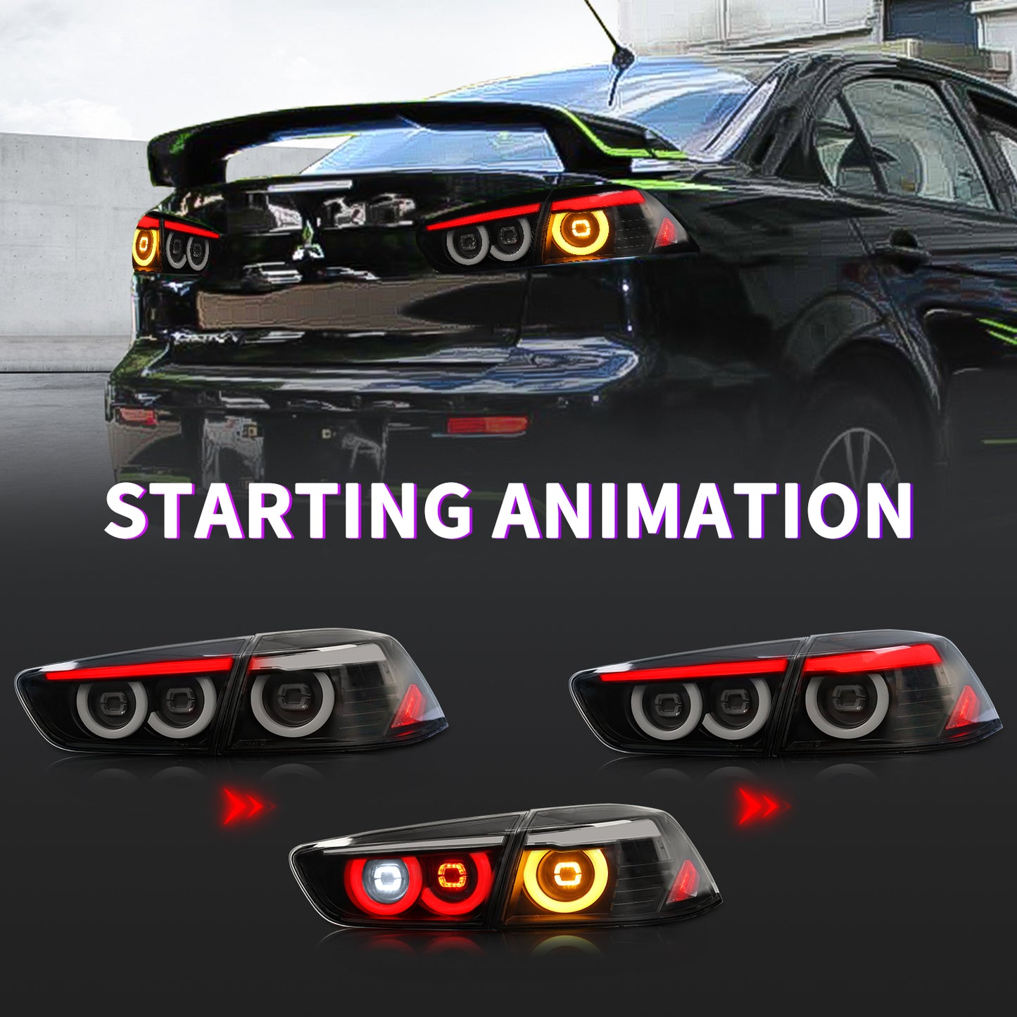 Full LED Tail Lights Assembly For Mitsubishi Lancer EVO X 2008-2020,JDM Style