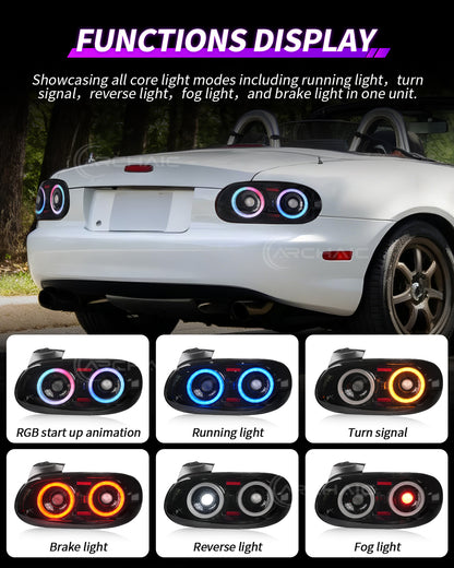Archaic JDM Style LED Tail Lights for Mazda MX-5 Miata NB 1998–2005 | RGB Pair Upgrade
