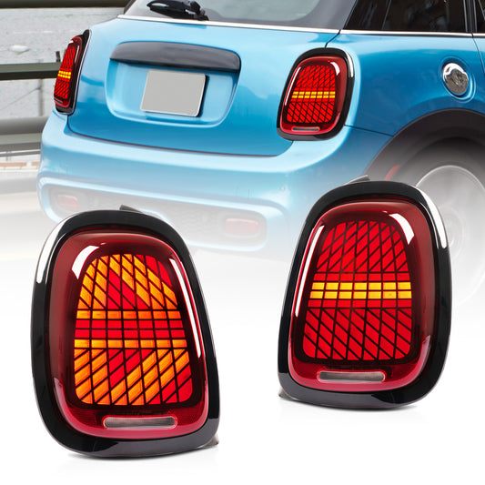 Mini Cooper F55 F56 F57 LED Tail Lights 2014–2024 | Sequential Turn Signal Rear Lamps by Archaic | Smoked & Red Options