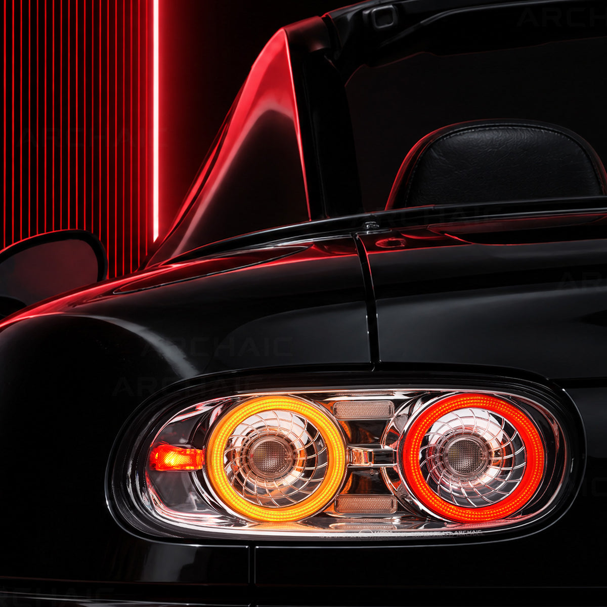 Feux arrière à LED complets (teinte fumée claire) pour Mazda Miata NA (modèle ancien) - Déjà homologué E-mark