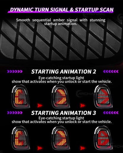 Mini Cooper F55 F56 F57 LED Tail Lights 2014–2024 | Sequential Turn Signal Rear Lamps by Archaic | Smoked & Red Options