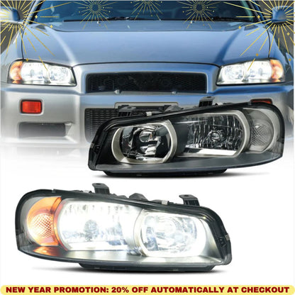 LED Headlights For Nissan Skyline R34 GTR GT-R BNR34/GTT ER34 1998-2002 OE Style