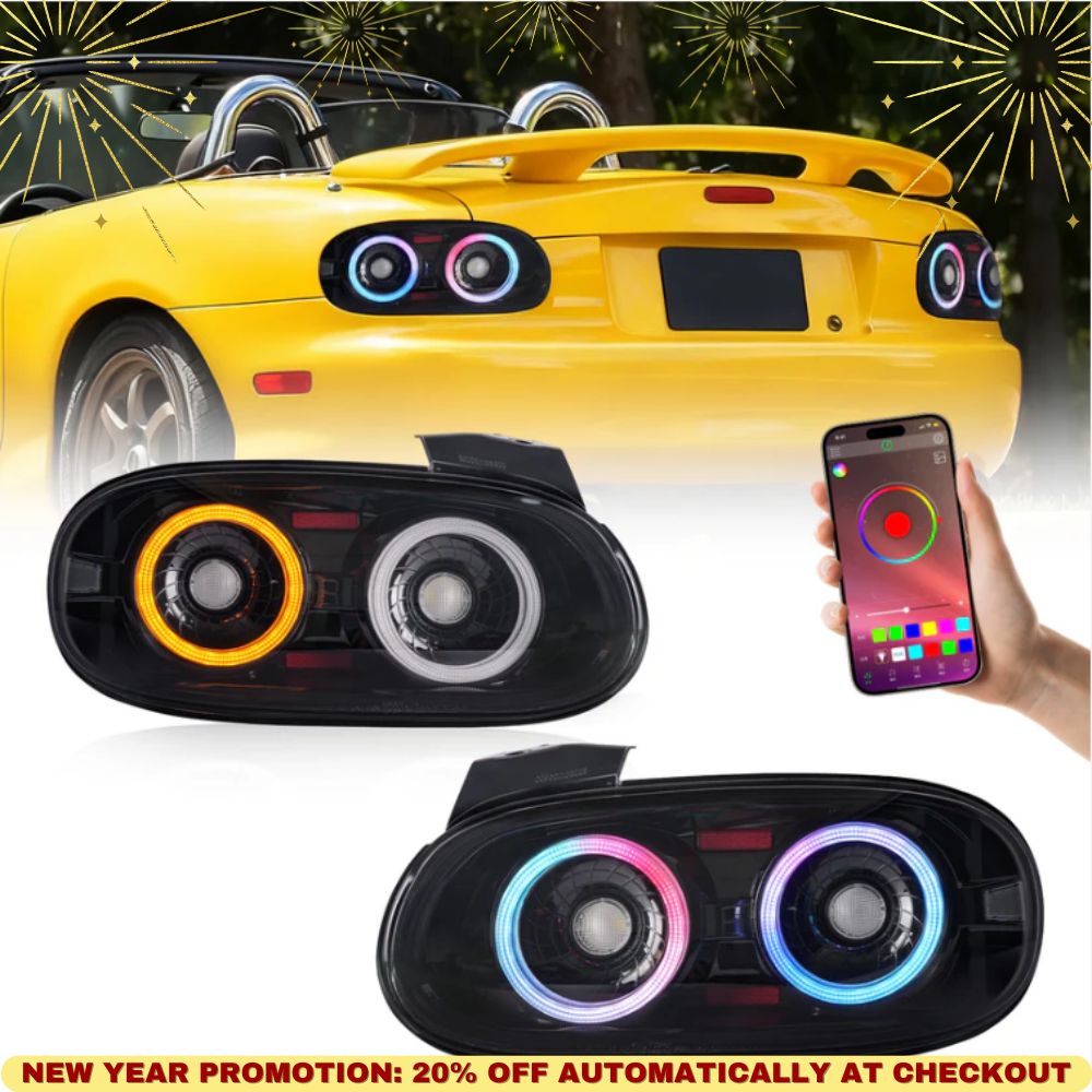 Archaic RGB LED Tail Lights for Mazda MX-5 Miata NB 1998–2005 | Pair