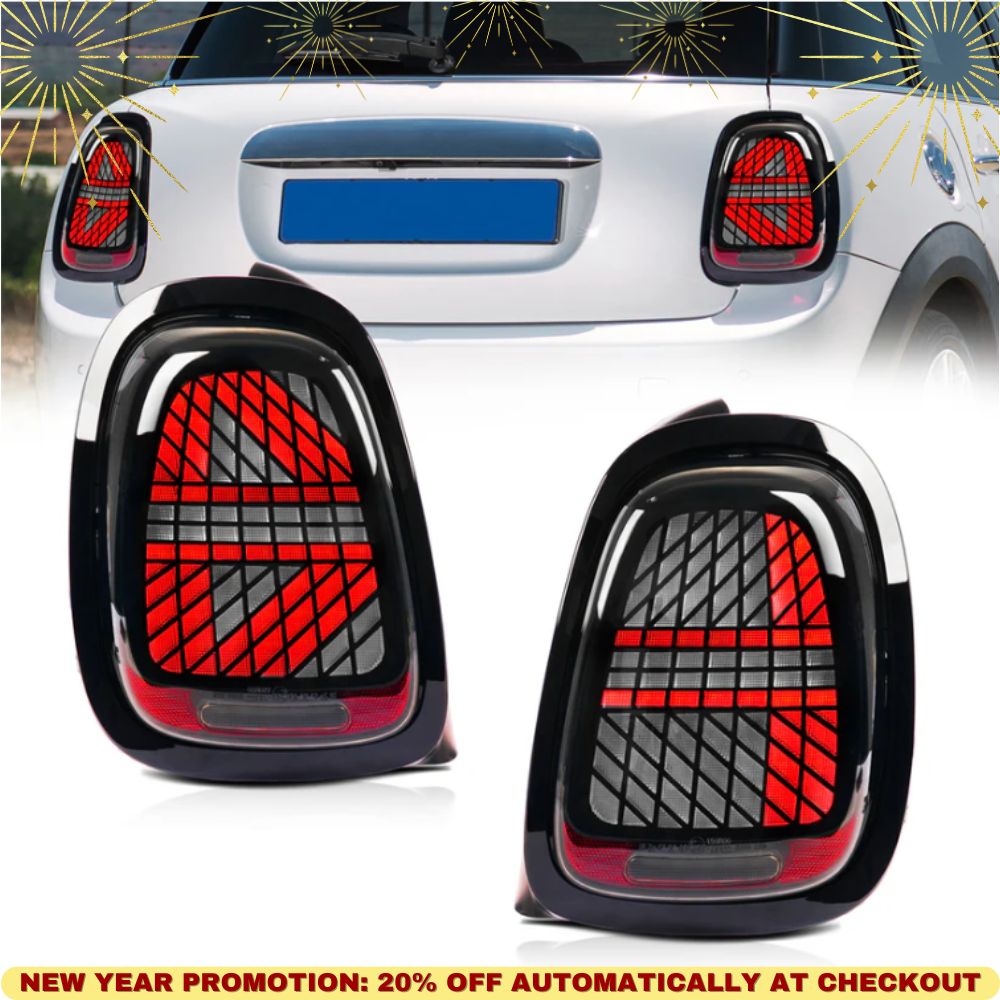 Mini Cooper F55 F56 F57 LED Tail Lights 2014–2024 | Sequential Turn Signal Rear Lamps by Archaic | Smoked & Red Options