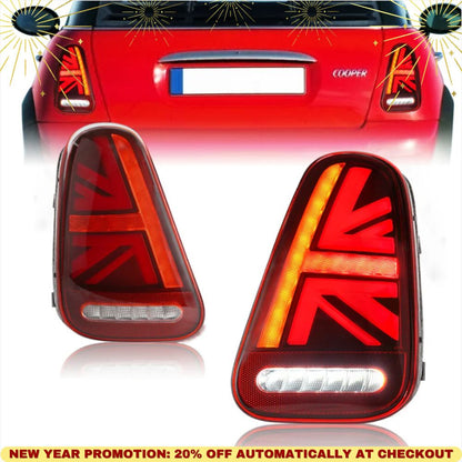 Full LED Tail Lights Assembly For Mini Cooper R50-R53 2001-2008,E-mark approved