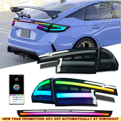 LED Tail Lights for 2022-2024 Honda Civic Hatchback /Type-R, Tail Light Assembly for 11th Gen Civic （2022-2024）One Pair