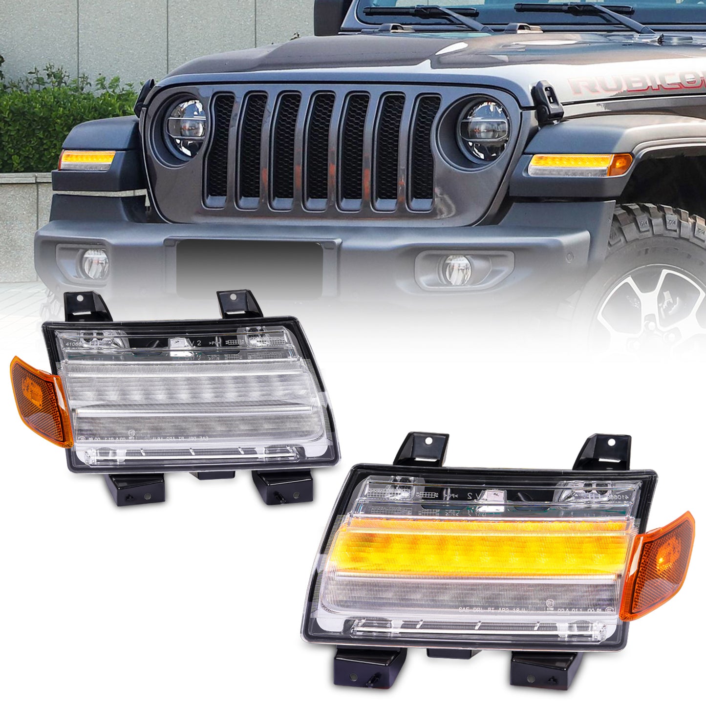 Archaic LED Fender Flare Turn Signal Lights for Jeep Wrangler JL Gladiator JT | Sequential Dynamic Amber