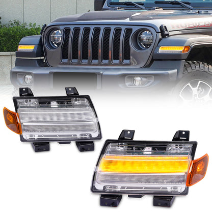 Archaic LED Fender Flare Turn Signal Lights for Jeep Wrangler JL Gladiator JT | Sequential Dynamic Amber