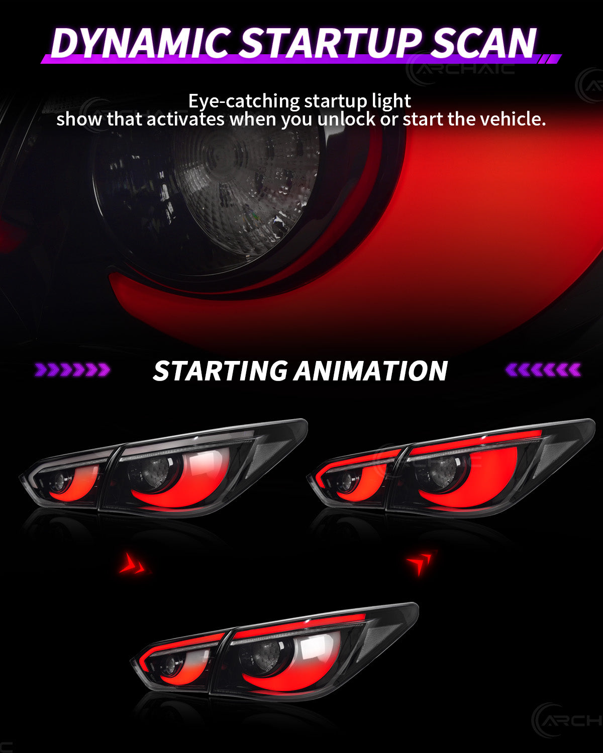 Archaic Full LED Tail Lights for Infiniti Q50 / Skyline V37 (2014–2017)