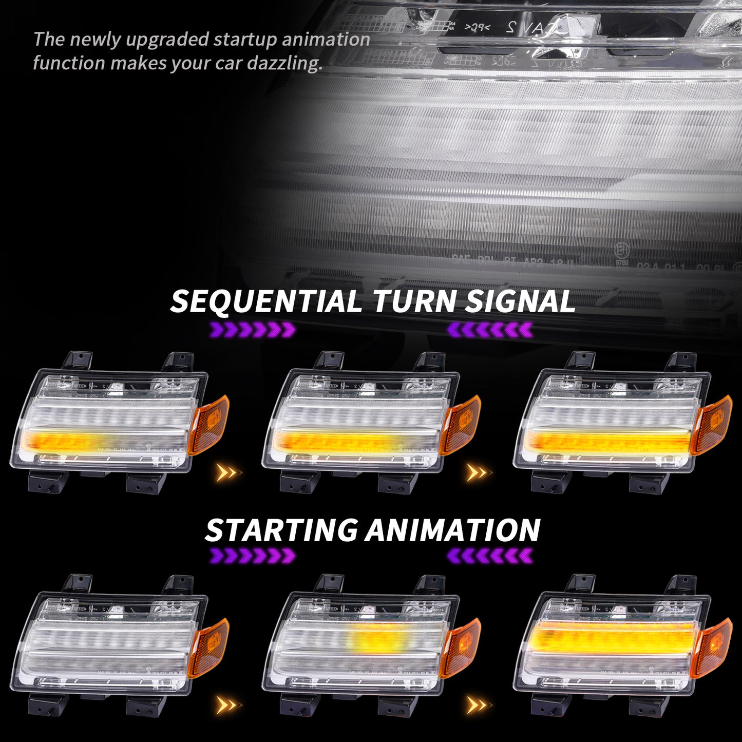 Archaic LED Fender Flare Turn Signal Lights for Jeep Wrangler JL Gladiator JT | Sequential Dynamic Amber
