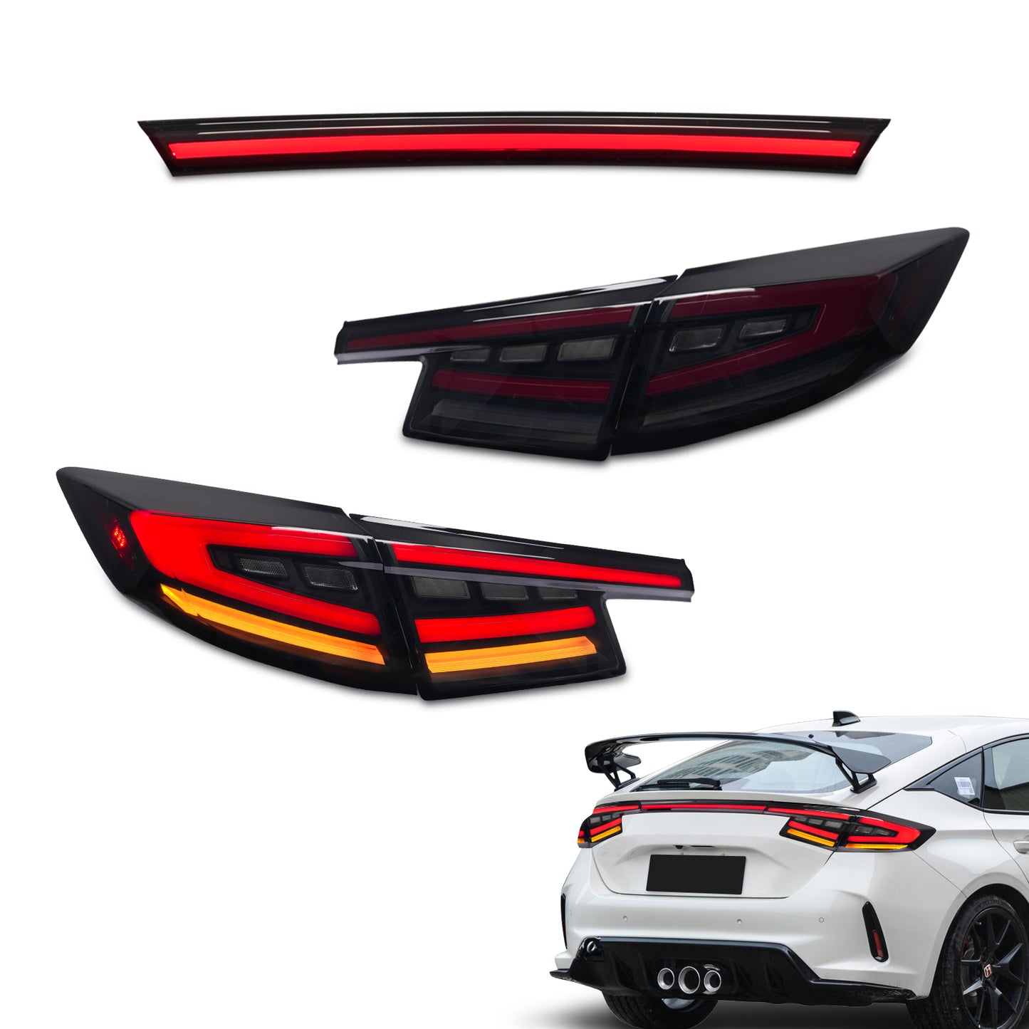 LED Tail Lights for 2022-2024 Honda Civic Hatchback /Type-R, Tail Light Assembly for 11th Gen Civic （2022-2024）