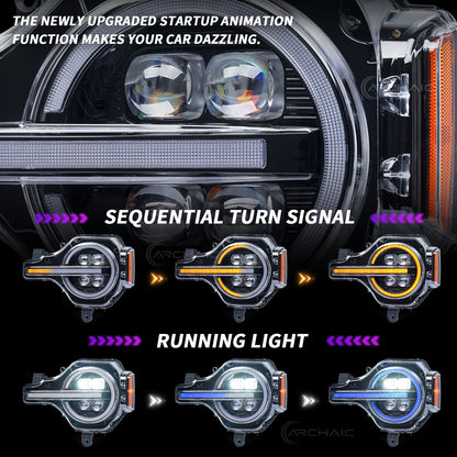 LED Projector Headlights for 2024–2026 Ford Mustang S650 | Startup Animation & Sequential Turn Signals