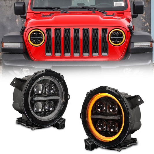 Archaic LED Headlights Assembly For Jeep wrangler JL /jeep gladiator JT2018-2024(4 Projectors)