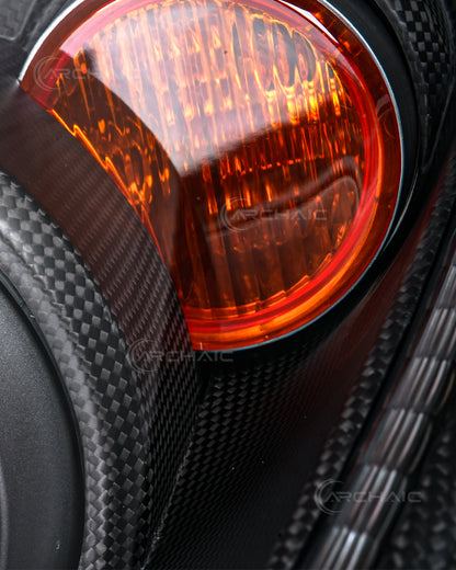 Ferrari F430 Carbon Fiber Wrapped Bi-Xenon Projector Headlights – E-Mark & DOT Certified OEM+ Upgrade