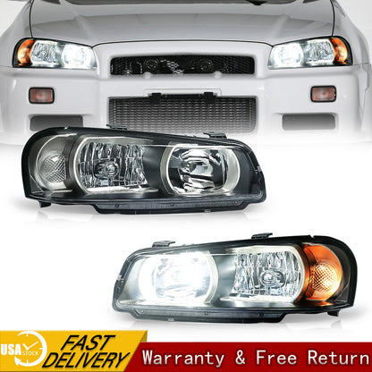 Archaic OE-Style Halogen Headlights for Nissan Skyline R34 1998–2002