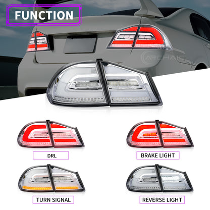 Diamond-Style LED Tail Lights for Honda Civic 2006–2011 | Startup Animation & Sequential Signals