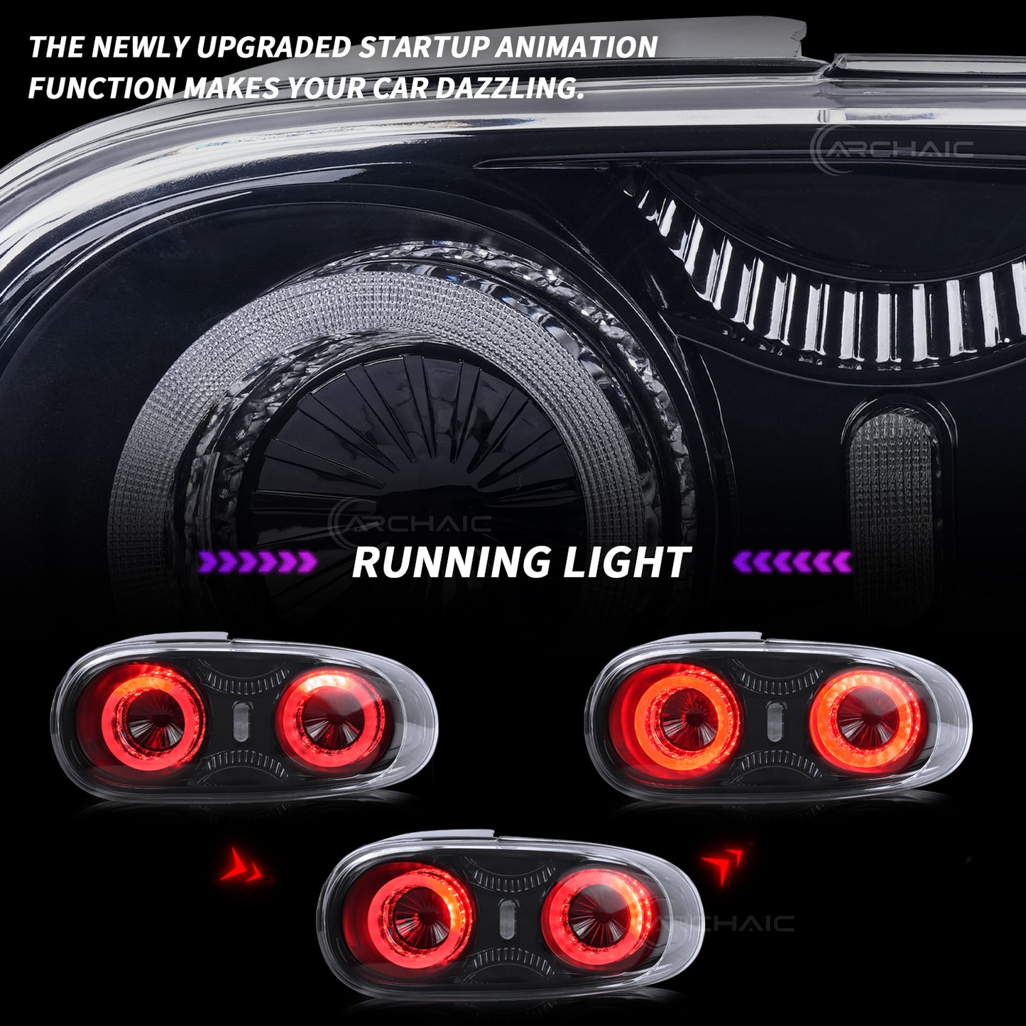 Archaic Full LED Tail Lights Assembly 2005–2015 Fit Mazda MX-5 Miata NC NC2 NC3 | E-Mark Certified Upgrade