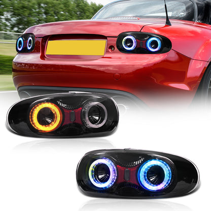 Archaic RGB LED Tail Lights for Mazda MX-5 Miata NA (1989-1997) with Reflectors | E-Mark Certified, APP Controlled, Plug & Play