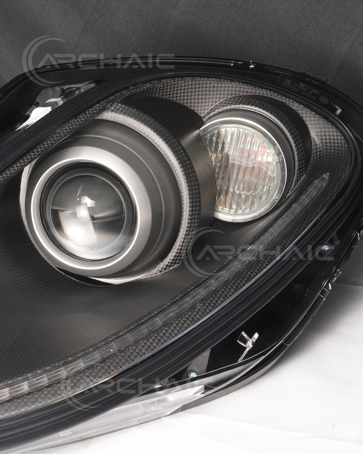 For Ferrari F430 Real Carbon Fiber Wrapped Bi-Xenon Projector LED Headlights