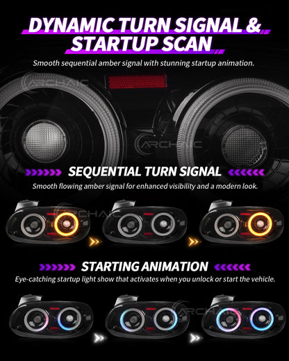 Archaic JDM Style LED Tail Lights for Mazda MX-5 Miata NB 1998–2005 | RGB Pair Upgrade