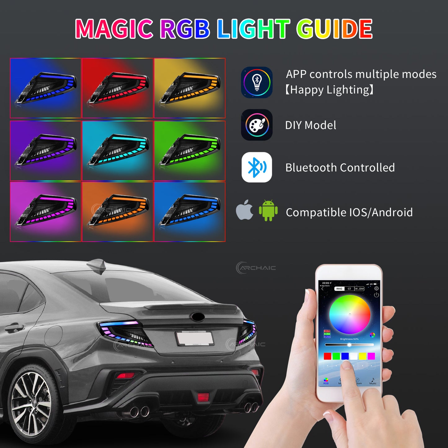 Tail Light Assembly for 2022-2025 Subaru WRX VB Base/Premium/Limited/GT/TS RGB