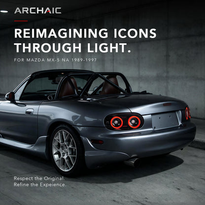 Archaic Full-LED Tail Lights for Mazda MX-5 Miata NA 1989–1997 | Smoke Edition